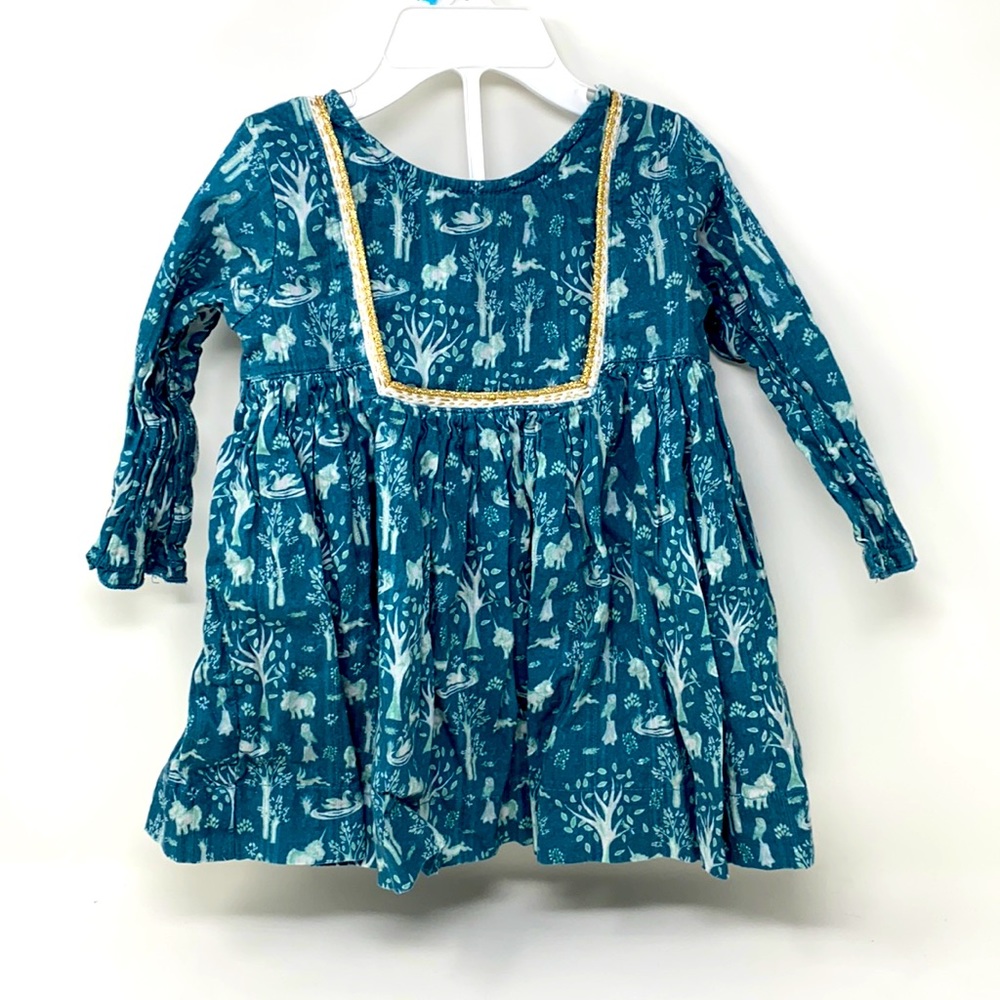 6-12 months peek green dress